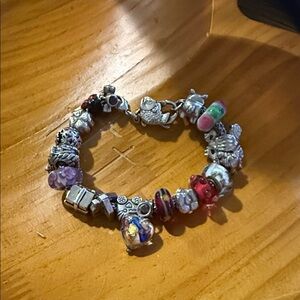 Charming Beaded Bracelet with Silver Accents